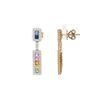 Image 2 : 14KT Yellow Gold 1.40 ctw Sapphire and Diamond Earrings