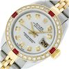 Image 2 : Rolex Ladies Two Tone Ruby and Diamond Quickset Datejust Wristwatch
