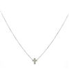 Image 3 : 14KT White Gold 0.14 ctw Diamond Cross Necklace