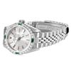 Image 4 : Rolex Ladies Stainless Steel Emerald and Diamond Date Wristwatch With Rolex Box