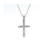 Image 1 : 14KT White Gold 0.52 ctw Diamond Cross Pendant with Chain
