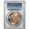 Image 1 : 1883 $1 Morgan Silver Dollar Coin PCGS MS64 Amazing Reverse Toning