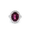 Image 1 : 14KT White Gold 5.12 ctw Tourmaline and Diamond Ring