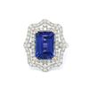 Image 1 : Platinum 4.46 ctw Tanzanite and Diamond Ring