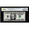1996 $20 Federal Reserve Note Ink Smear & Insufficient Color Error PCGS Gem Unc 66PPQ