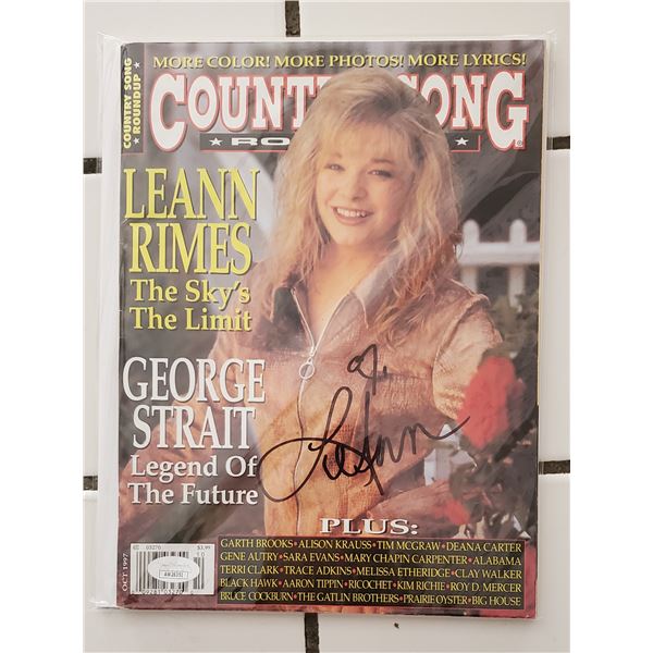 Leann Rimes Autographed Magazine.  JSA COA.