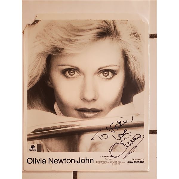 Olivia Newton-John Autographed 8” x 10” Photograph. Global Authentics COA.