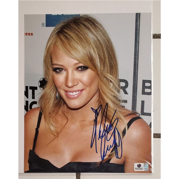 Hilary Duff Autographed 8” x 10” Photograph.  Global Authentics COA.