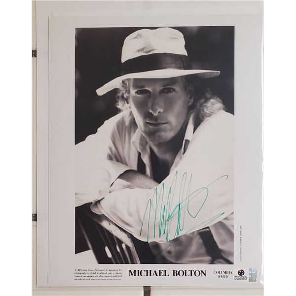 Michael Bolton Autographed 8” x 10” Photograph.  Global Authentics COA.