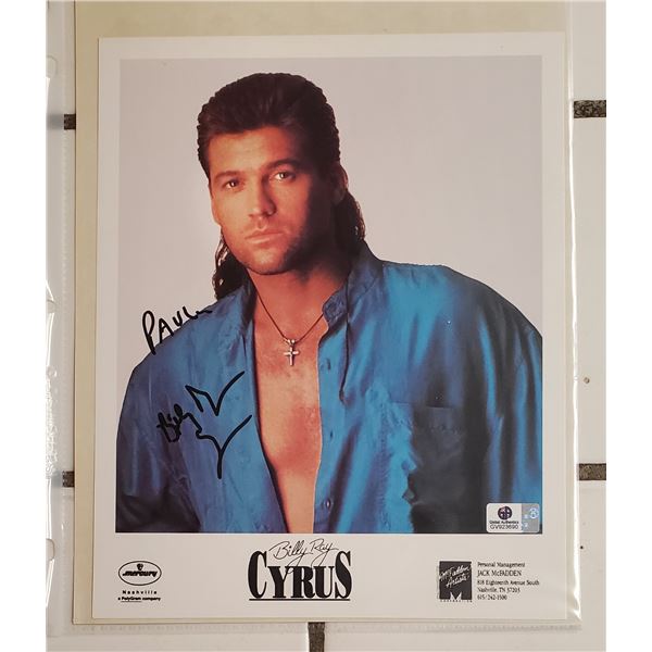 Billy Ray Cyrus  Autographed 8” x 10” Photograph.  Global Authentics COA.