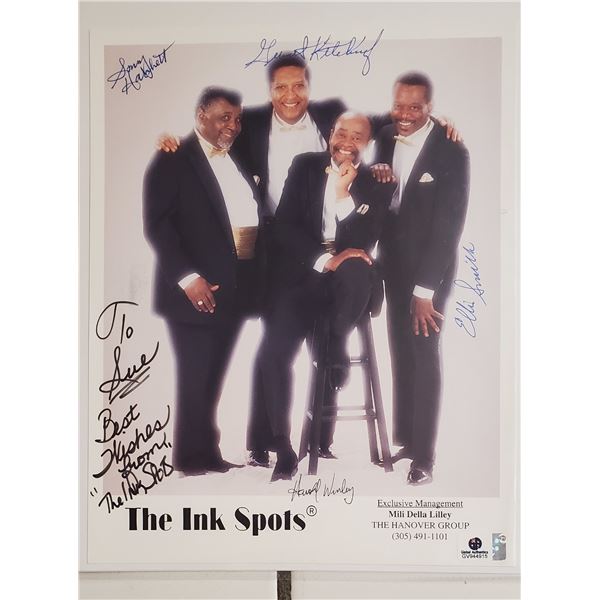 The Ink Spots: Sonny Hatchett, Harold Winley, Ellis Smith, Grant Kitchings Signed 8x10 Photo. COA