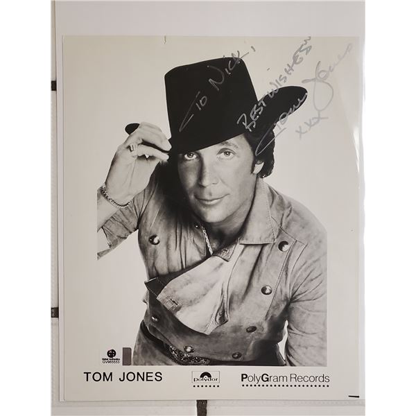 Tom Jones Autographed 8” x 10” Photograph.  Global Authentics COA.