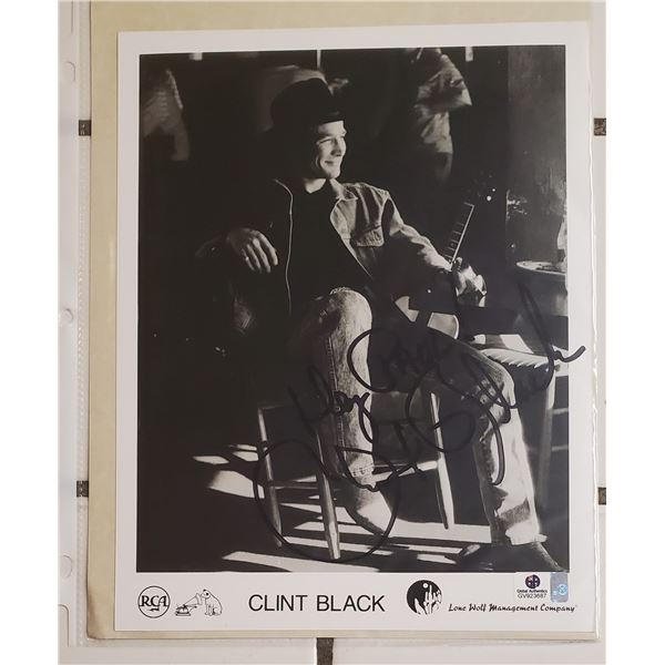 Clint Black Autographed 8” x 10” Photograph. Global Authentics COA.