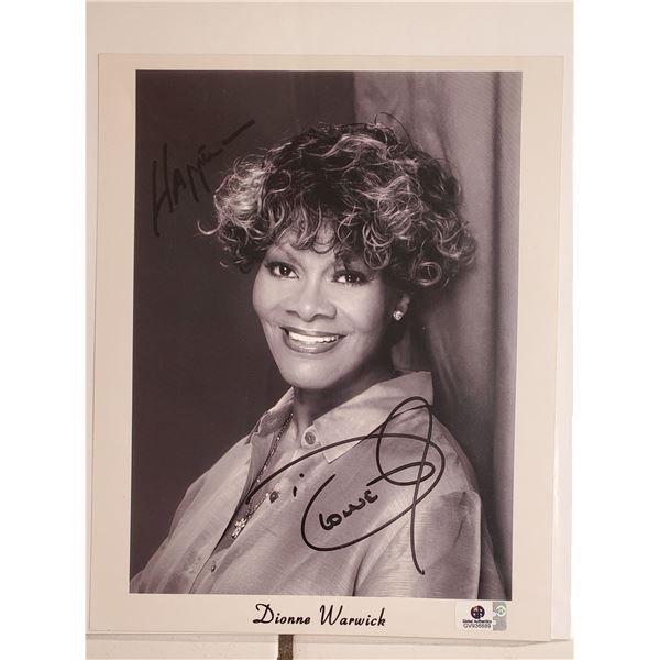 Dionne Warwick  Autographed 8” x 10” Photograph.  Global Authentics COA.