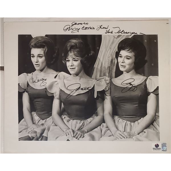 The Lennon Sisters: Kathy, Janet and Peggy, Autographed 8” x 10” Photo. Global Aut