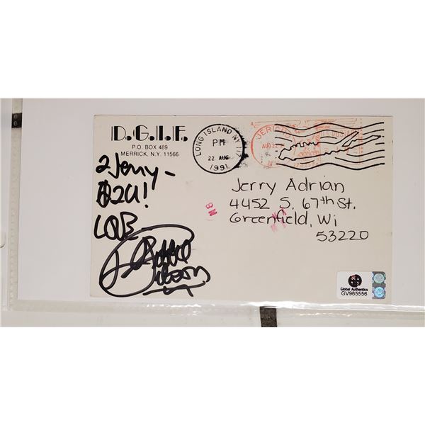 Debbie Gibson Autographed Envelope. Global Authentics COA.