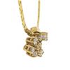 Image 4 : Italian 14k Gold .35 ctw Brilliant Diamond Cluster Center Flat Link Chain Neckla