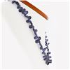 Image 3 : Vintage GIA Tear Drop Briolette Iolite Strand Necklace w/ 18k Gold Toggle Clasp