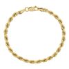 Image 2 : Italian 14k Yellow Gold 6.5 3.9mm Polished Solid Rope Link Chain Bracelet