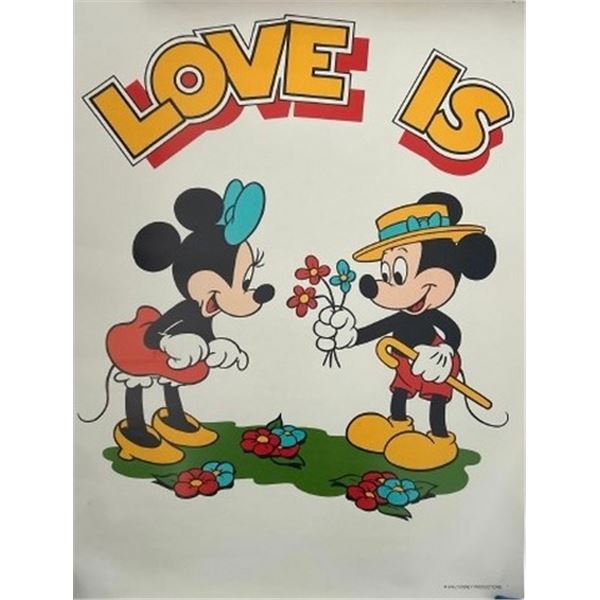 Vintage Mickey and Minnie Mouse "Love Is" Poster