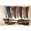 Image 1 : 6 BRAND NEW KNIVES: 5 DAMASCUS STEEL & 1 CARBON