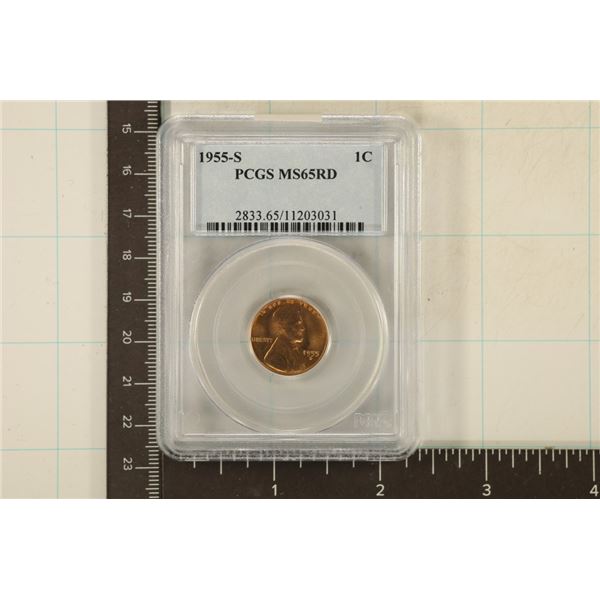 1955-S LINCOLN WHEAT CENT PCGS MS65RD