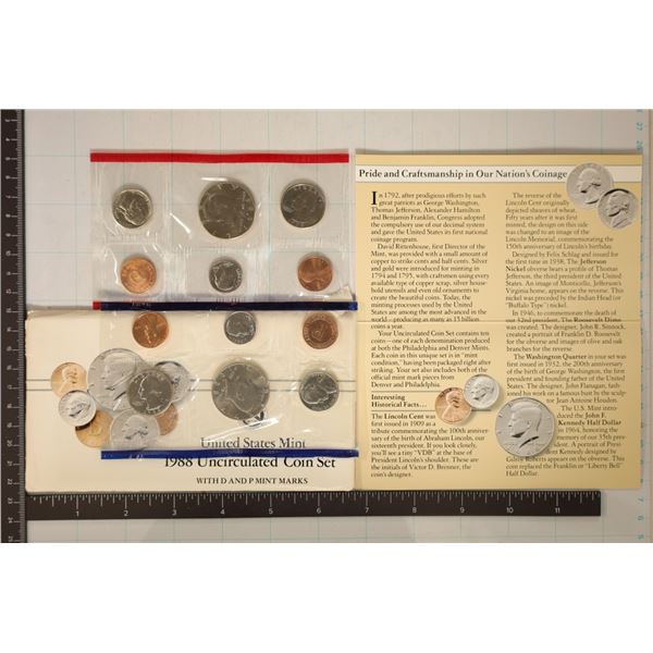 1988 US MINT SET (UNC) P/D (WITH ENVELOPE) AND