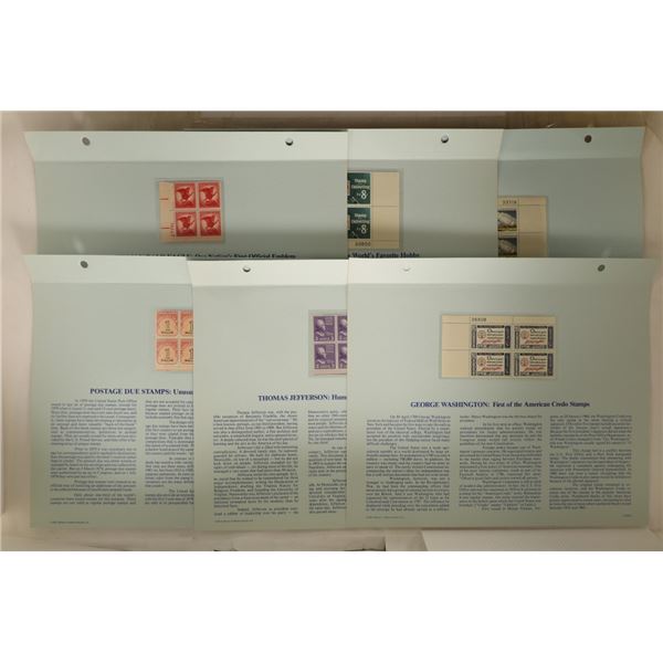 6-US POSTAGE BLOCKS OF 4 STAMPS EACH: FOUR 3 CENT,