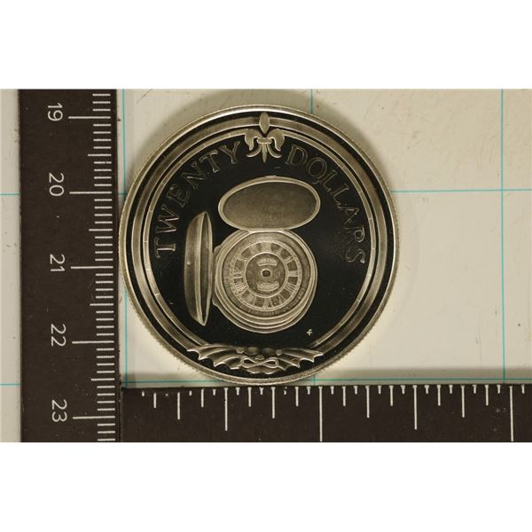 1985 BRITISH VIRGIN ISLANDS $20 SILVER PF .5677