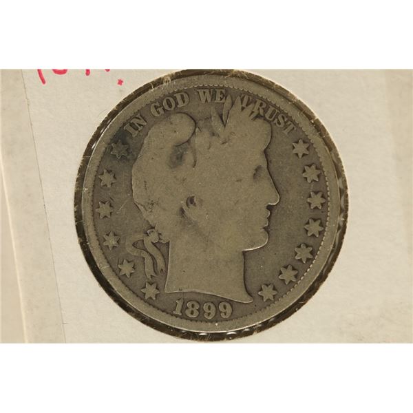 1899 SILVER BARBER HALF DOLLAR