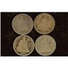 Image 1 : 4-US SEATED LIBERTY DIMES: 1953, 2-1876 & 1888