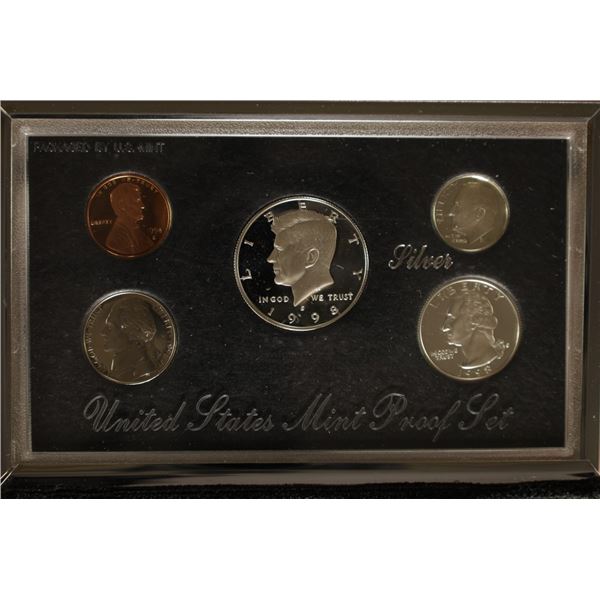 1998 US SILVER PREMIER PROOF SET (WITH BOX) AND
