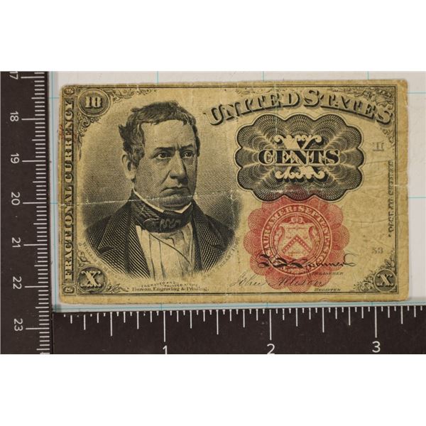 1874 US 10 CENT US FRACTIONAL CURRENCY