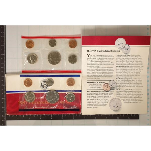 1987 US MINT SET (UNC) P/D (WITH ENVELOPE) AND