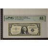 Image 1 : 1957 US $1 SILVER CERT PMG 63 CHOICE UNC, SMALL