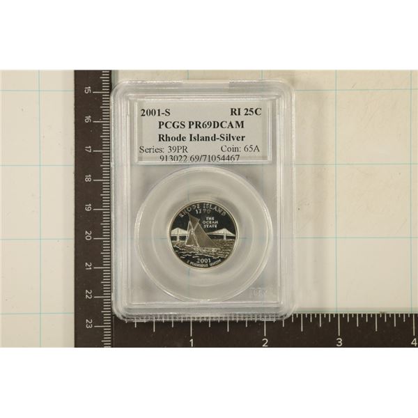 2001-S SILVER RHODE ISLAND QUARTER PCGS PR69 DCAM