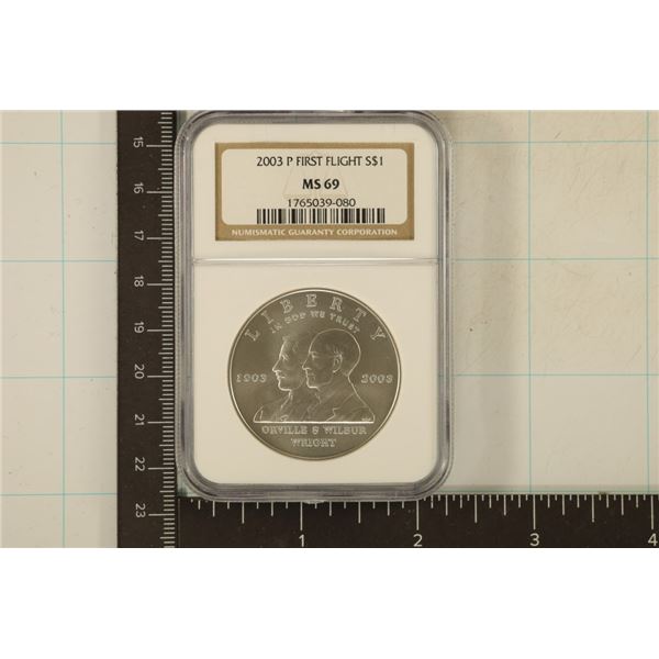 2003-P US FIRST FLIGHT SILVER DOLLAR NGC MS69