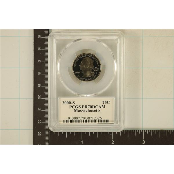 2000-S MASSACHUSETTS QUARTER PCGS PR70 DCAM