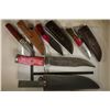 Image 2 : 4 DAMSCUS STEEL KNIVES: 1-7.75", 2-8" & 1-15.5"