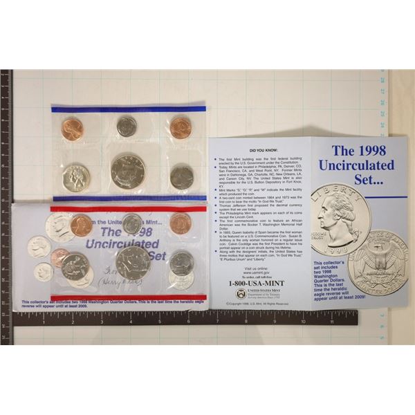 1998 US MINT SET (UNC) P/D (WITH ENVELOPE) AND