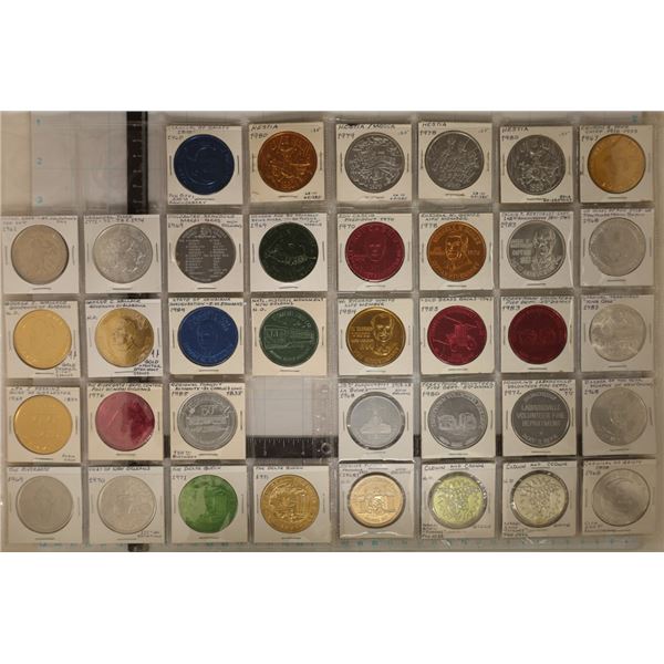 37 ASSORTED ALUMINUM MARDI GRAS TOKENS: MOVIE