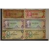 Image 1 : 6 JAMAICA BILLS: 2-1970-50 CENT, 2-1989-$1 AND