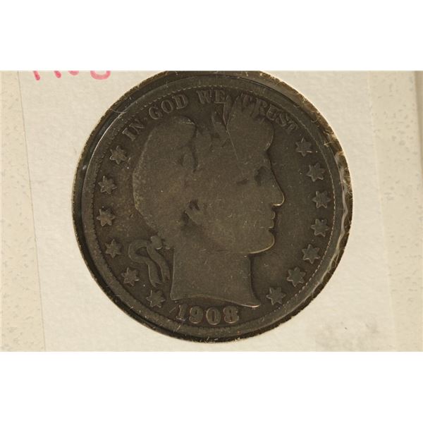 1908 SILVER BARBER HALF DOLLAR