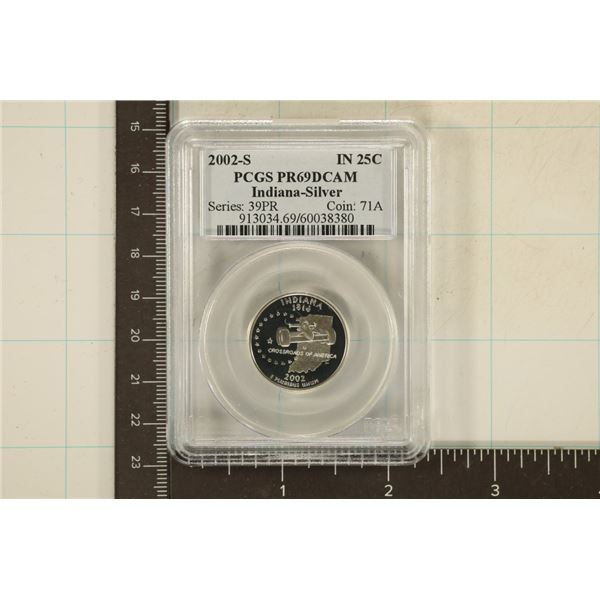 2002-S SILVER INDIANA QUARTER PCGS PR69 DCAM