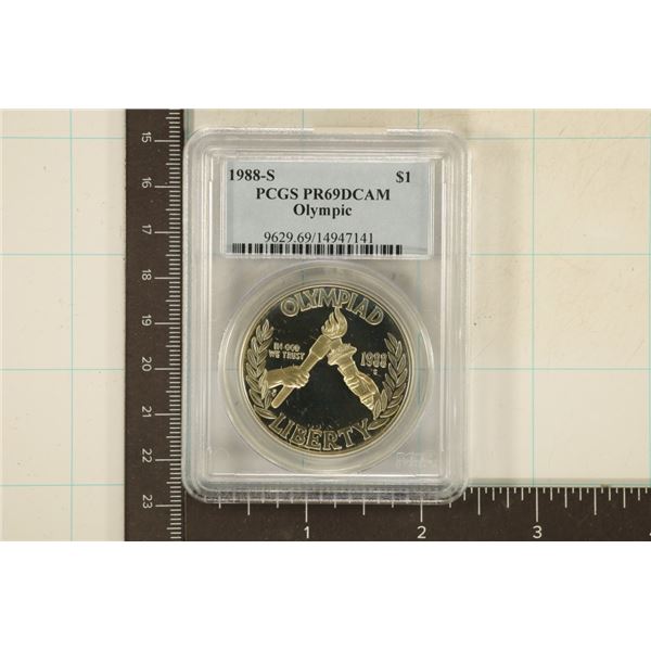 1988-S US OLYMPIC SILVER DOLLAR PCGS PR69 DCAM