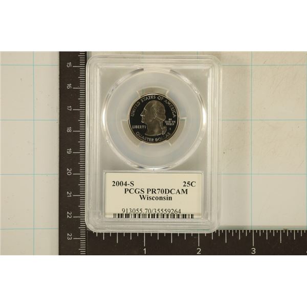 2004-S WISCONSIN QUARTER PCGS PR70 DCAM