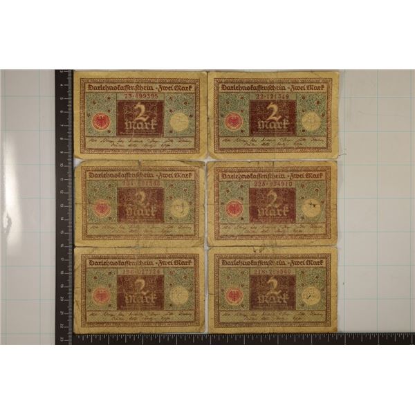 6-1920 GERMAN 2 MARK BILLS
