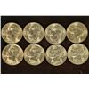 Image 1 : 8 BRILLIANT UNC 35% SILVER JEFFERSON WAR NICKELS