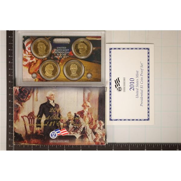 2010 US PRESIDENTIAL DOLLAR 4 COIN PF SET WITH BOX