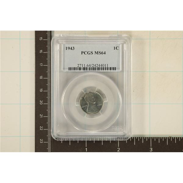 1943 LINCOLN STEEL WAR CENT PCGS MS64